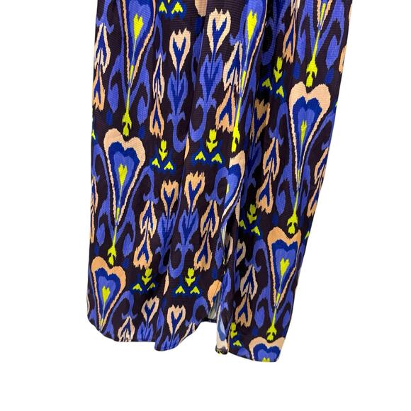 Forte Forte 6 Northern Light Print Satin Dress Multi Purple Ikat Dolman V Neck - Picture 5 of 16